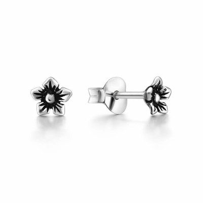 Boucles d'oreilles puces Argent 925 Fleur