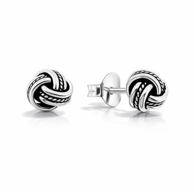 Boucles d'oreilles puces Argent 925 Nœud éternel