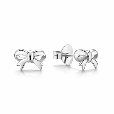 Boucles d'oreilles puces Argent 925 Nœud