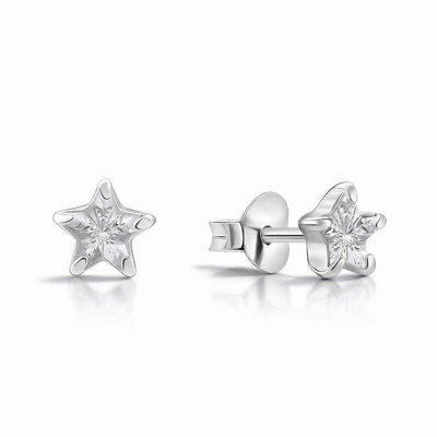 Boucles d'oreilles puces Argent 925 Oxyde de zirconium étoile