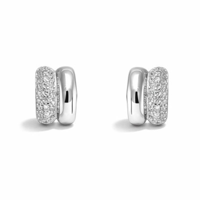 Boucles d'oreilles puces Argent 925 rhodié Oxydes de zirconium