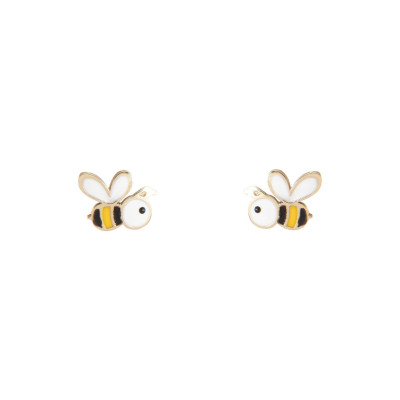 Boucles d'oreilles puces Or Jaune 375 Abeille