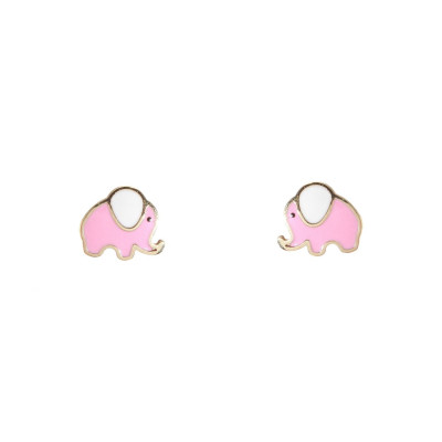 Boucles d'oreilles puces Or Jaune 375 Eléphant