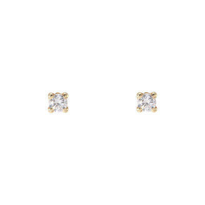 Boucles d'oreilles puces Or Jaune 375 Oxyde de zirconium 3mm