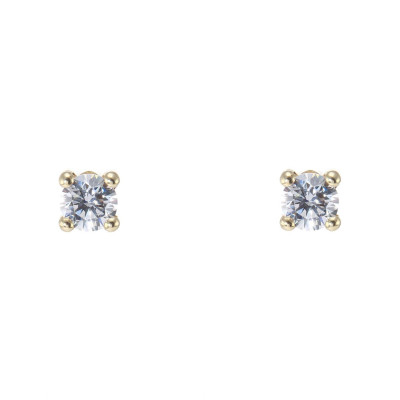 Boucles d'oreilles puces Or Jaune 375 Oxyde de zirconium 5mm