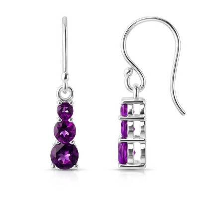Boucles d'oreilles Trilogie Argent 925 Améthyste