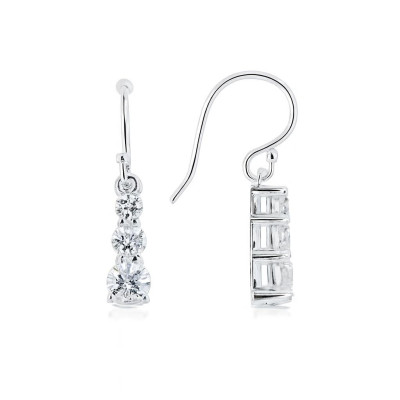 Boucles d'oreilles Trilogie Argent 925 Oxyde de Zirconium