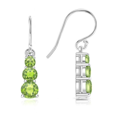 Boucles d'oreilles trilogie Argent 925 Péridot