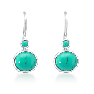 Boucles d'oreilles Turquoise Reconstituée Argent 925