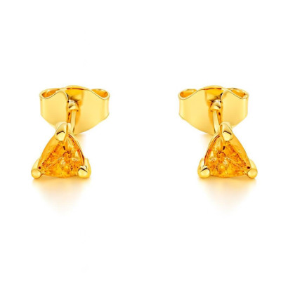 Boucles d'oreilles Vermeil Citrine Trillion 4mm