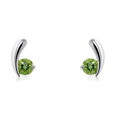 Boucles d'oreilles Virgule Argent Péridot