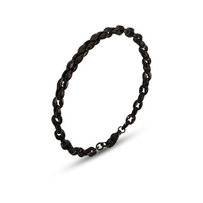 Bracelet Acier Homme maille grain de café