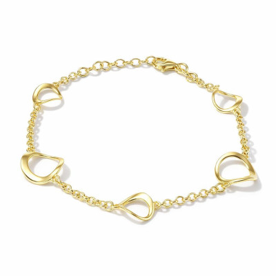 Bracelet Argent 925 doré Cercles satinés