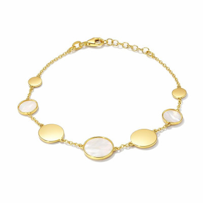 Bracelet Argent 925 doré Disques nacre