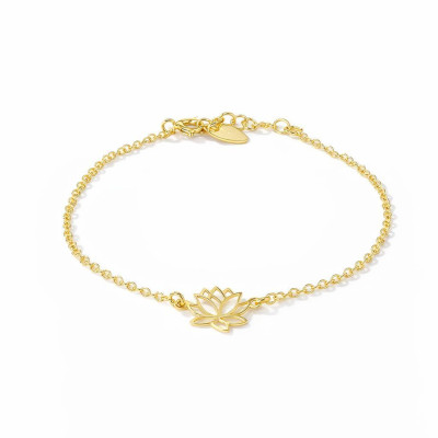 Bracelet Argent 925 doré Fleur de lotus