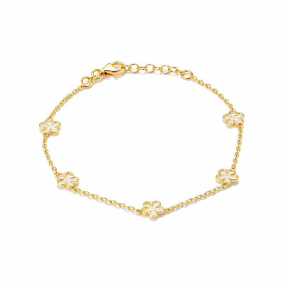 Bracelet Argent 925 doré Fleur nacre