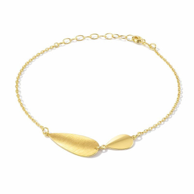 Bracelet Argent 925 doré Goutte lisse et brossée