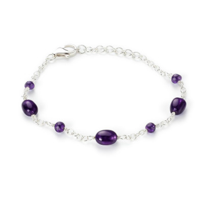Bracelet Argent 925 et Améthyste et Labradorite