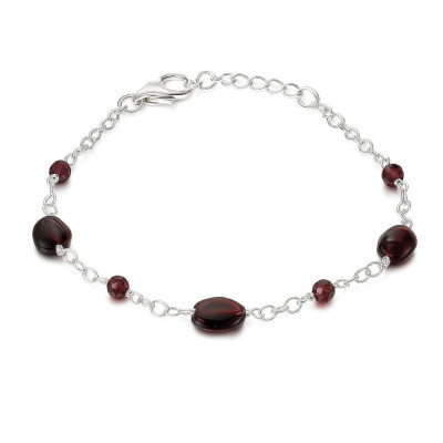 Bracelet Argent 925 et Grenat et Labradorite