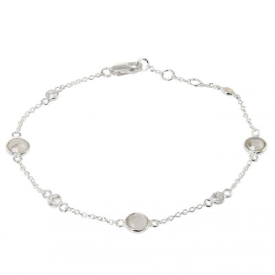 Bracelet Argent 925 Labradorite et Oxyde de zirconium