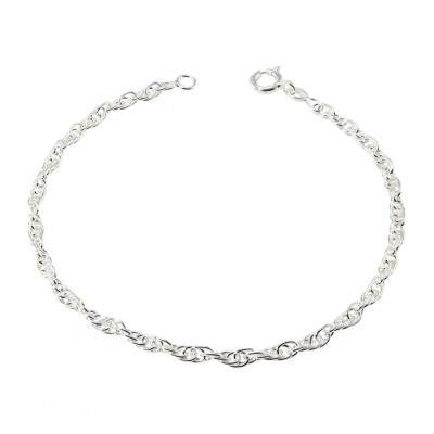 Bracelet Argent 925 Maille entrelacée 2.2mm x 18cm