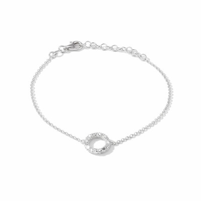 Bracelet Argent 925 rhodié Cercle texturé