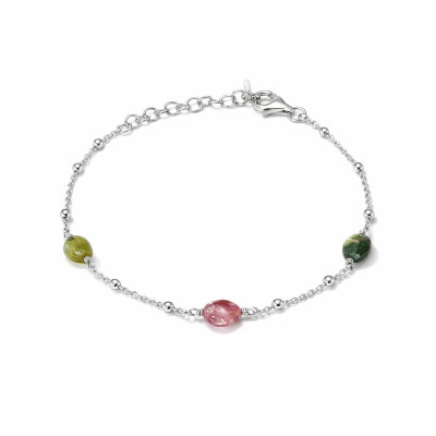 Bracelet Argent 925 rhodié Tourmaline