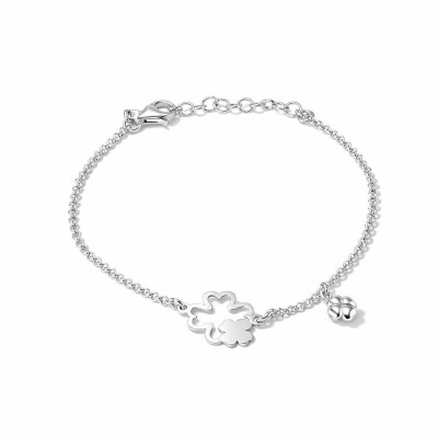 Bracelet Argent 925 rhodié Trèfles porte bonheur
