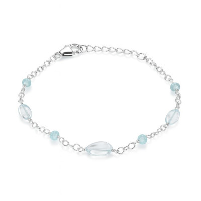 Bracelet Argent 925 Topaze Bleue Traitée
