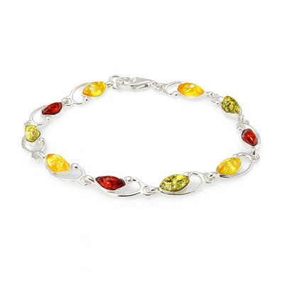 Bracelet Argent  Ambre 