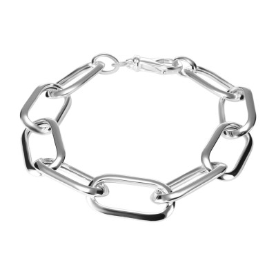 Bracelet Argent Anneaux Ovales