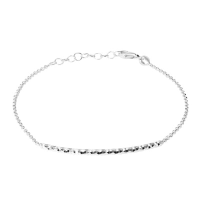 Bracelet Argent Barre Texturée