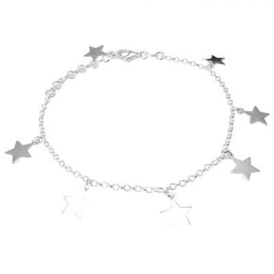 Bracelet Argent breloques étoiles