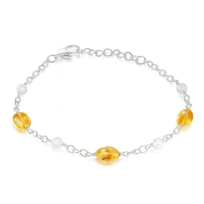 Bracelet Argent  Citrine et Labradorite