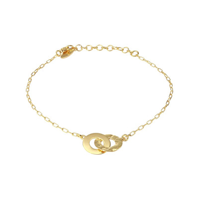 Bracelet Argent Doré 2 Anneaux entrelacés
