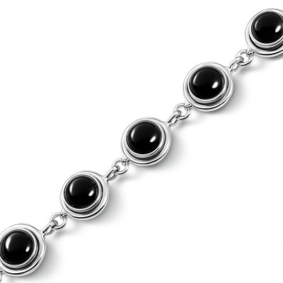 Bracelet Argent  Grenat Cabochon