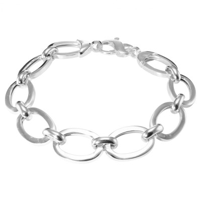 Bracelet Argent gros maillons ovales
