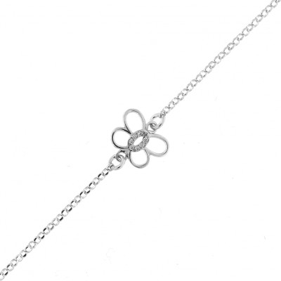 Bracelet Argent Motif Papillon avec Oxydes