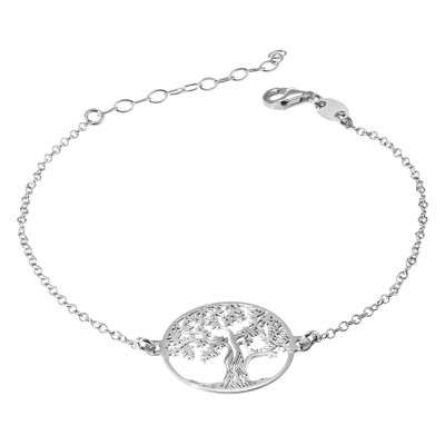 Bracelet argent rhodié arbre de vie de 20mm