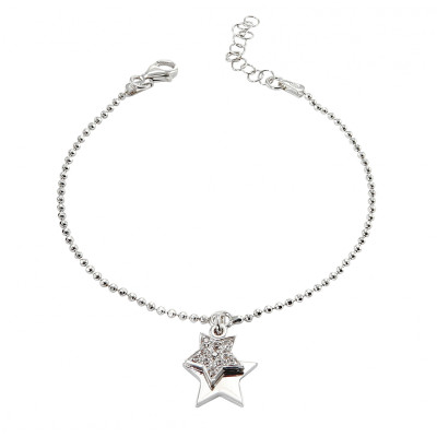 Bracelet argent rhodié étoiles