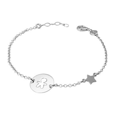 Bracelet argent rhodié garçon