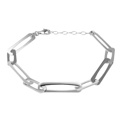 Bracelet Argent Rhodié Maillons rectangulaires