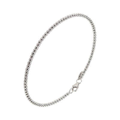 Bracelet boules rondes or blanc 375 2mm