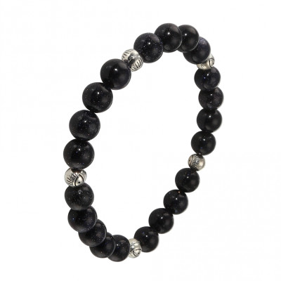 Bracelet Cuivre Bleu 8mm et Motif Oeil Porte Bonheur en métal