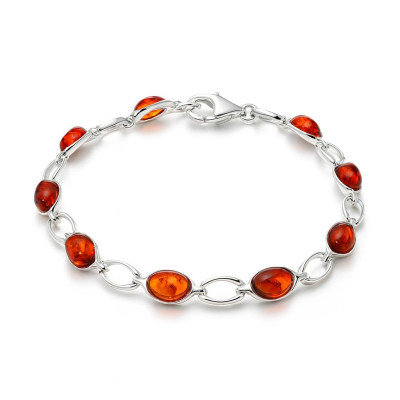 Bracelet en Argent 925 et Ambre 