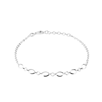Bracelet En Argent Maillons Ovales et Ronds