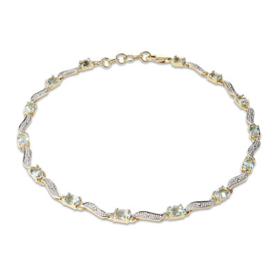 Bracelet en Or Jaune 375 2 tons et Aigues Marines