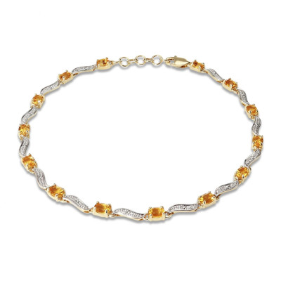Bracelet en Or Jaune 375 2 tons et Citrine
