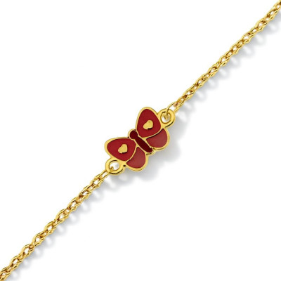 Bracelet Enfant Or Jaune 750 Motifs Papillons