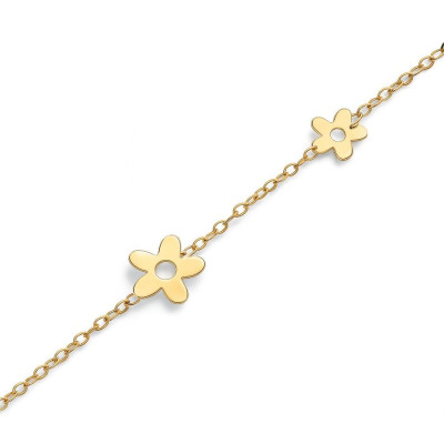 Bracelet enfant Or Jaune motifs fleur